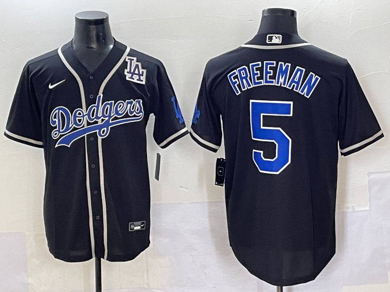 Men 2025 Los Angeles Dodgers #5 Freeman Black Fashion Nike MLB Jersey style 70410->los angeles dodgers->MLB Jersey